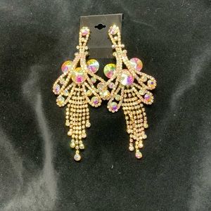 Rhinestone Pageant Earrings NWOT